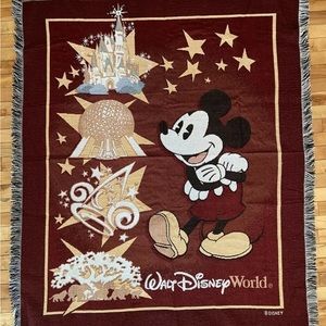 Brand New Walt Disney World Mickey Mouse Knit Fringe Throw Blanket